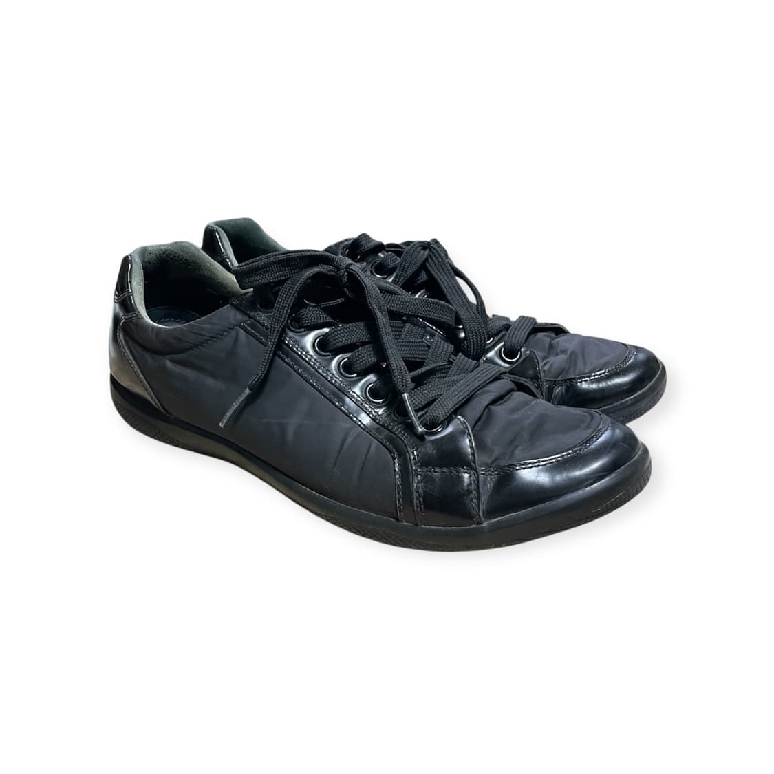 275~280) 프라다 스포츠 레더 나일론 스니커즈 블랙 상품이미지4