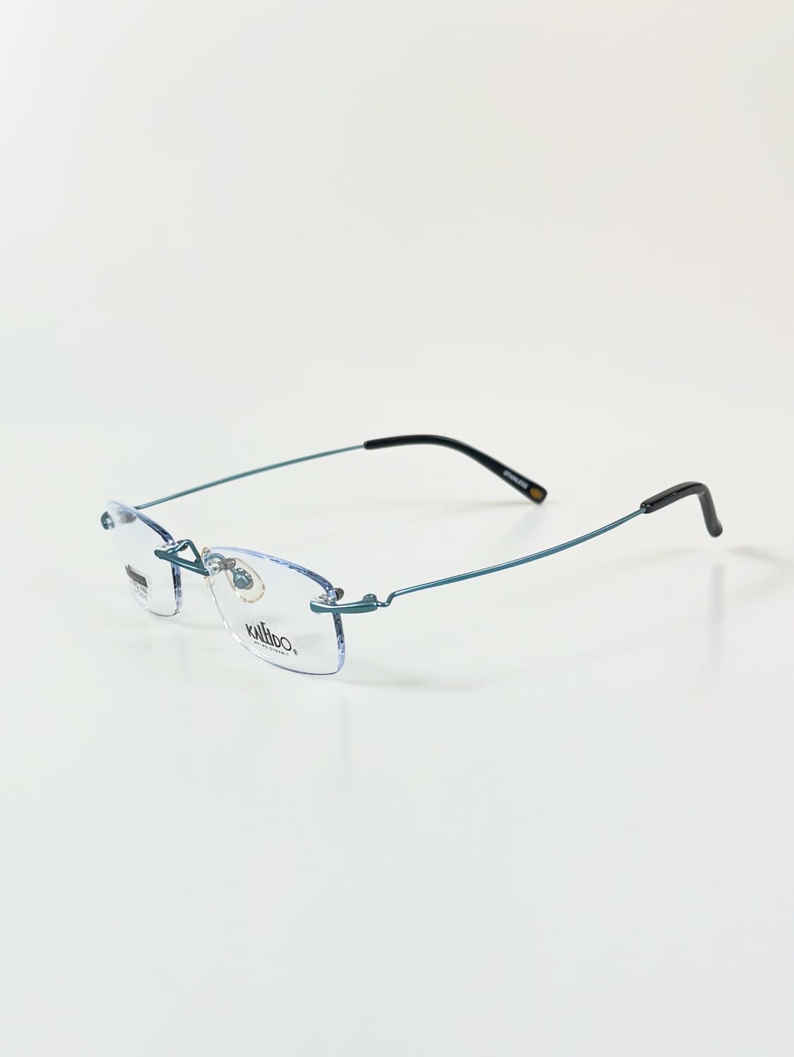 90s KALEIDO 블루 메탈 스퀘어 무테 빈티지 안경 상품이미지3