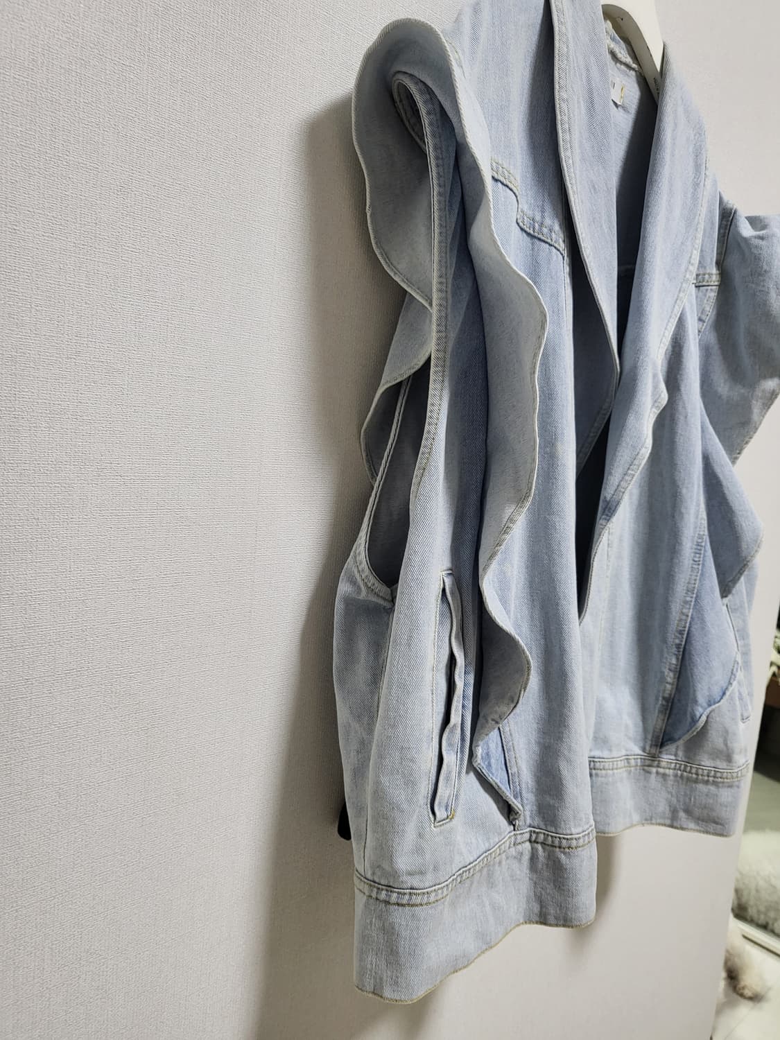 예쁜 오버사이즈 데님 프릴베스트free 상품이미지2