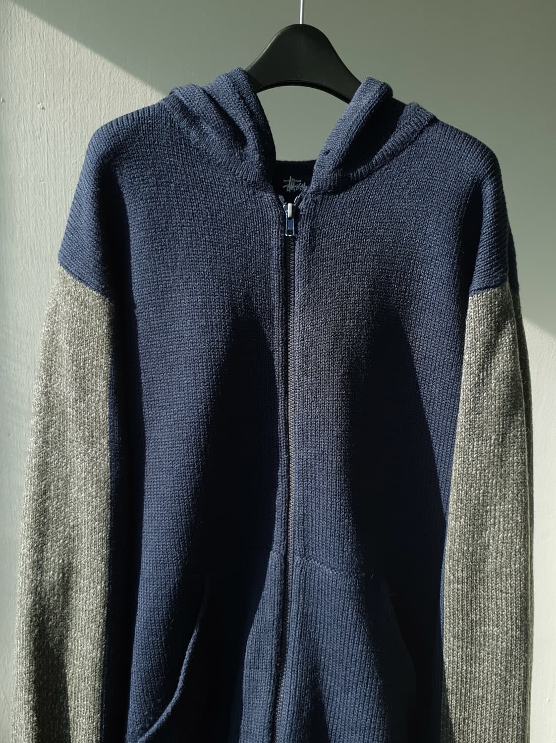 90s STUSSY sweater hood zip-up 상품이미지3