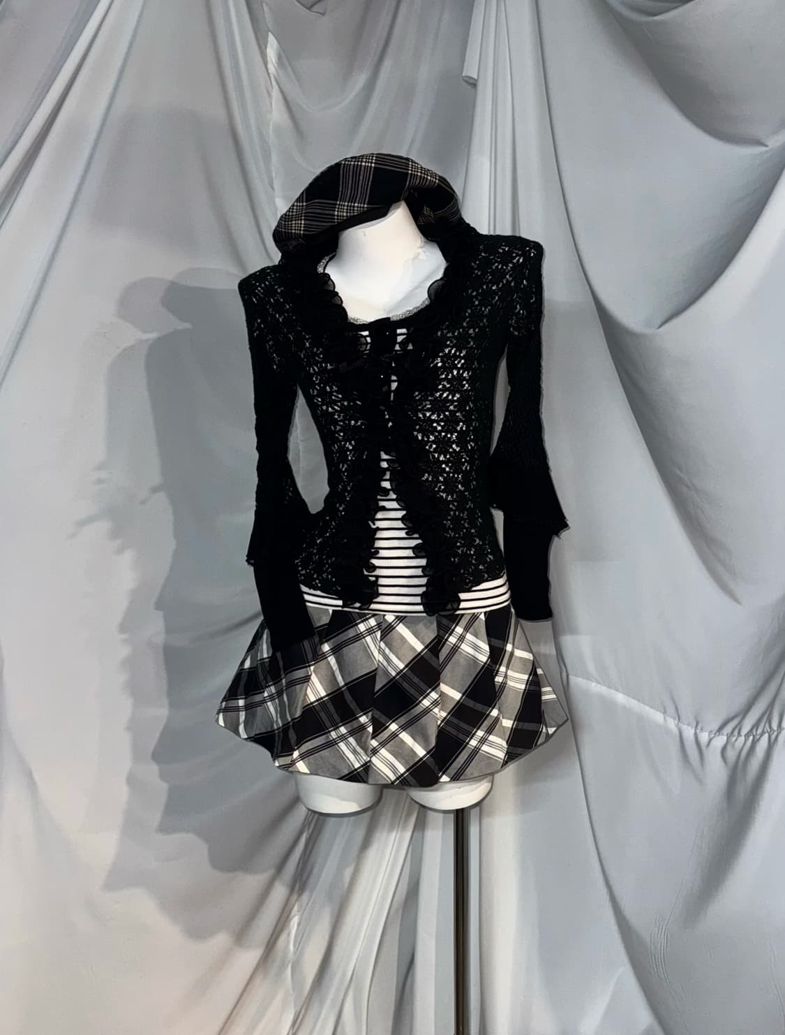 데일리 무채색 체크 유카리깔 코디세트 상품이미지9