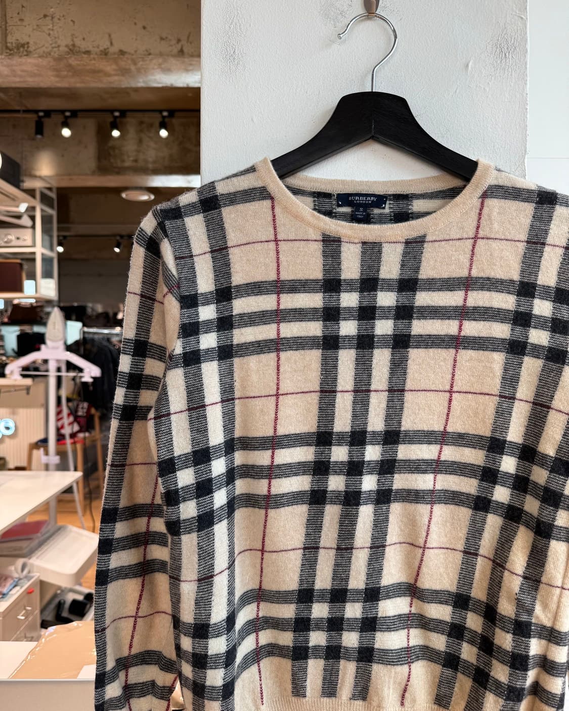 버버리 베이지 노바체크 울 니트  상품이미지4