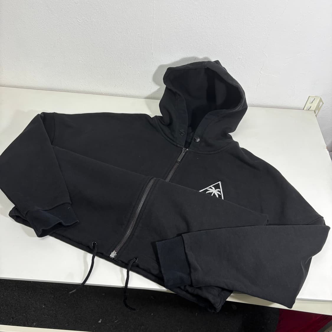 L 팜엔젤스 블랙 루즈오버핏 야자수패치 스웻후드집업 상품이미지3