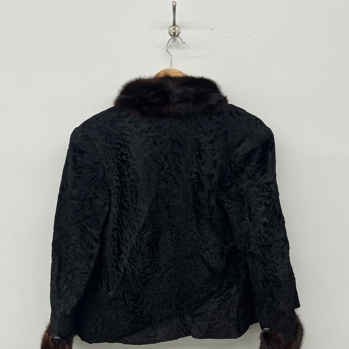 LANVIN 밍크 트리밍 코트 블랙 여/M 상품이미지5