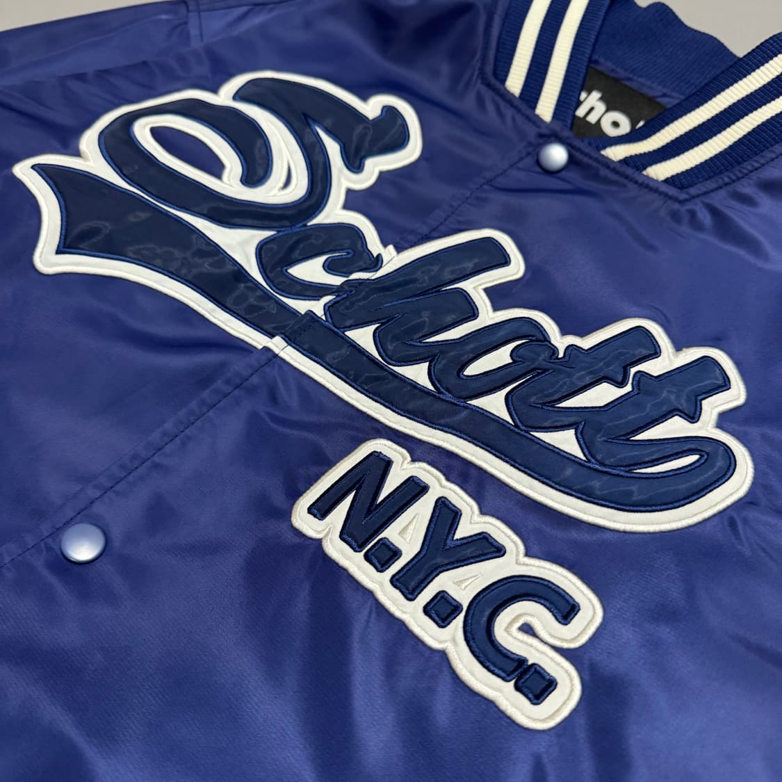 쇼트(Schott) 22ss 블루컬러 스펠링 로고 나일론 바시티 자켓 상품이미지5