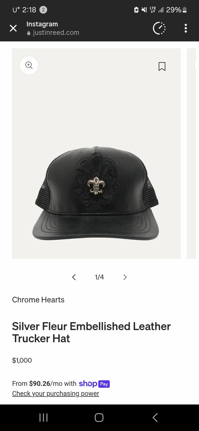 크롬하츠  Fleur de Lis Leather 캡 상품이미지8