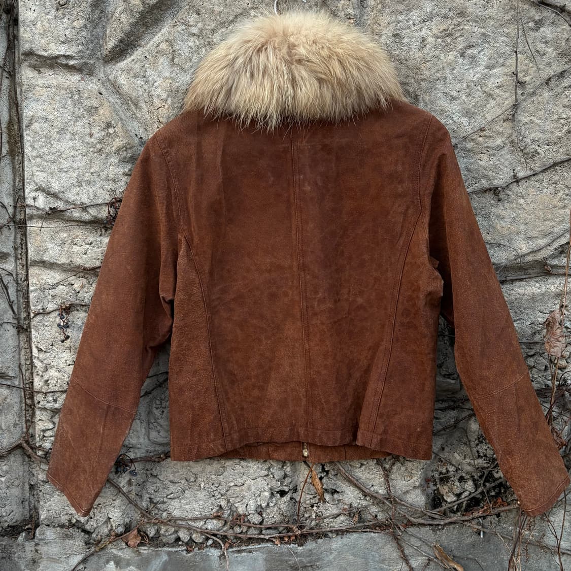 빈티지 너구리털 돈피 돼지가죽 스웨이드 모피 가죽 자켓 상품이미지2