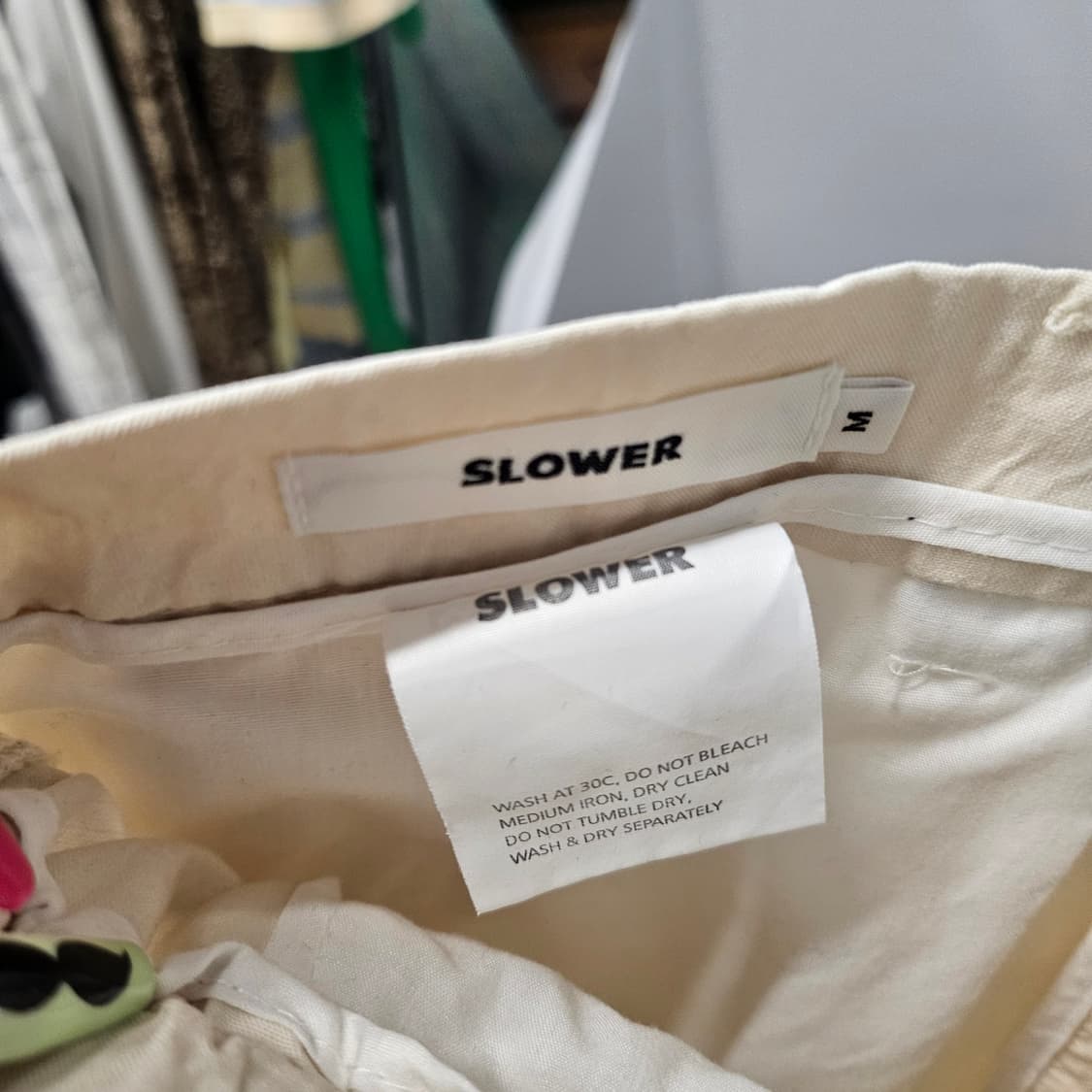 SLOWER 코튼 팬츠 베이지 상품이미지4