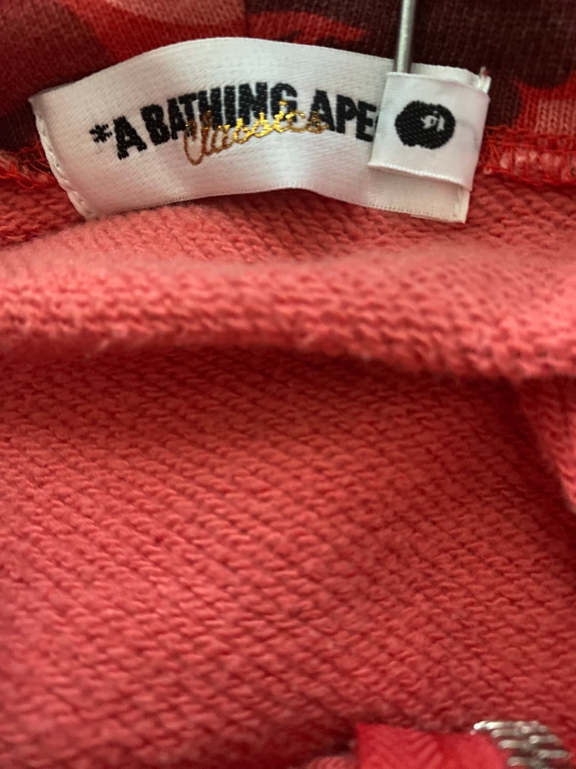 베이프 불꽃카모 레드 후드집업 상품이미지5