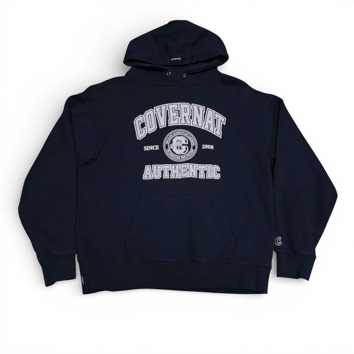 M 커버낫 네이비 프린팅 후드티 상품이미지1