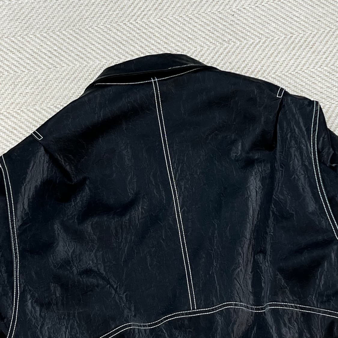 own 스티치 블랙 글로시자켓 r3163 상품이미지5