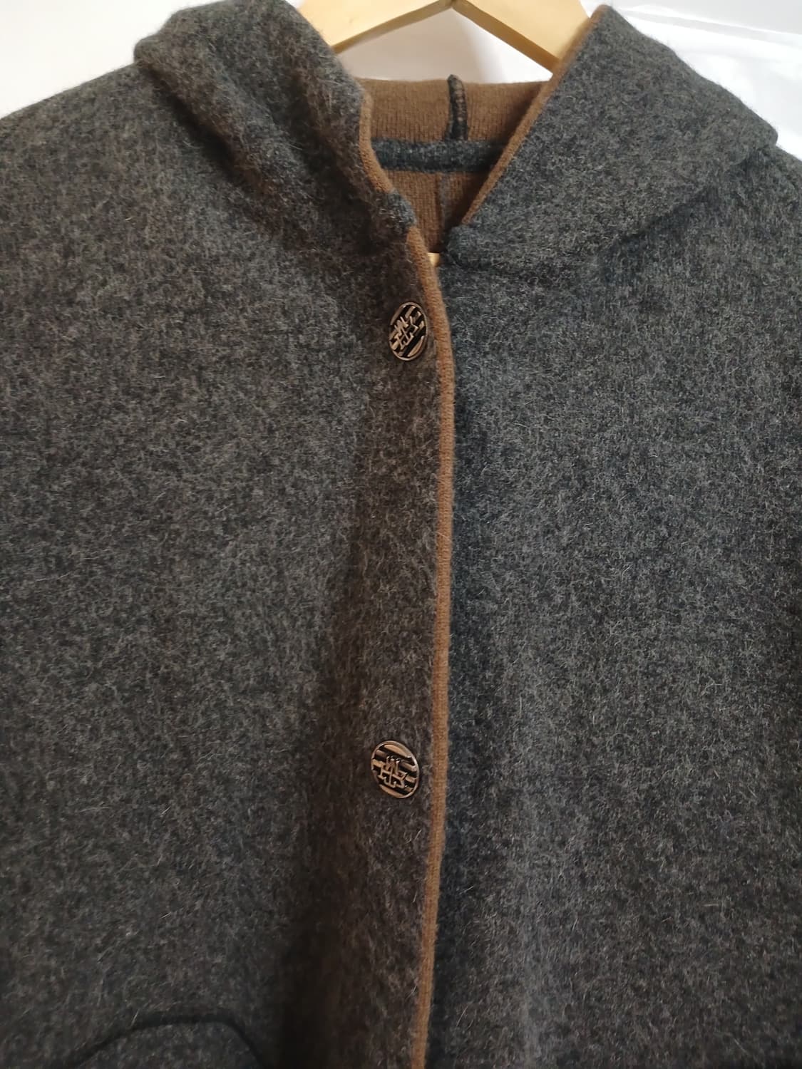 (77)윤순영 울혼방 루즈핏 후드가디건 그레이 상품이미지4