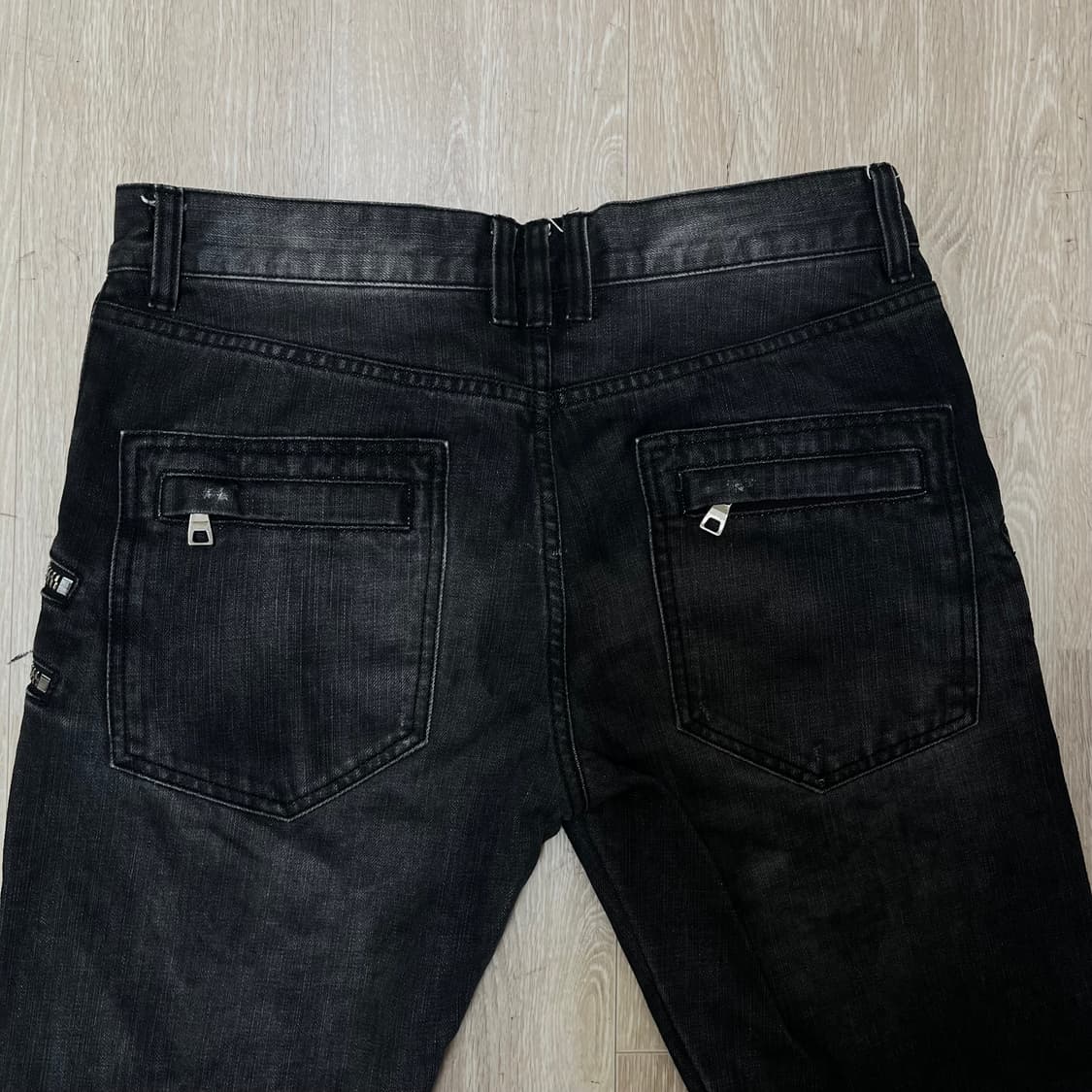 효지 HOYJ 흑청 바이커진 데님 팬츠 46사이즈 상품이미지4
