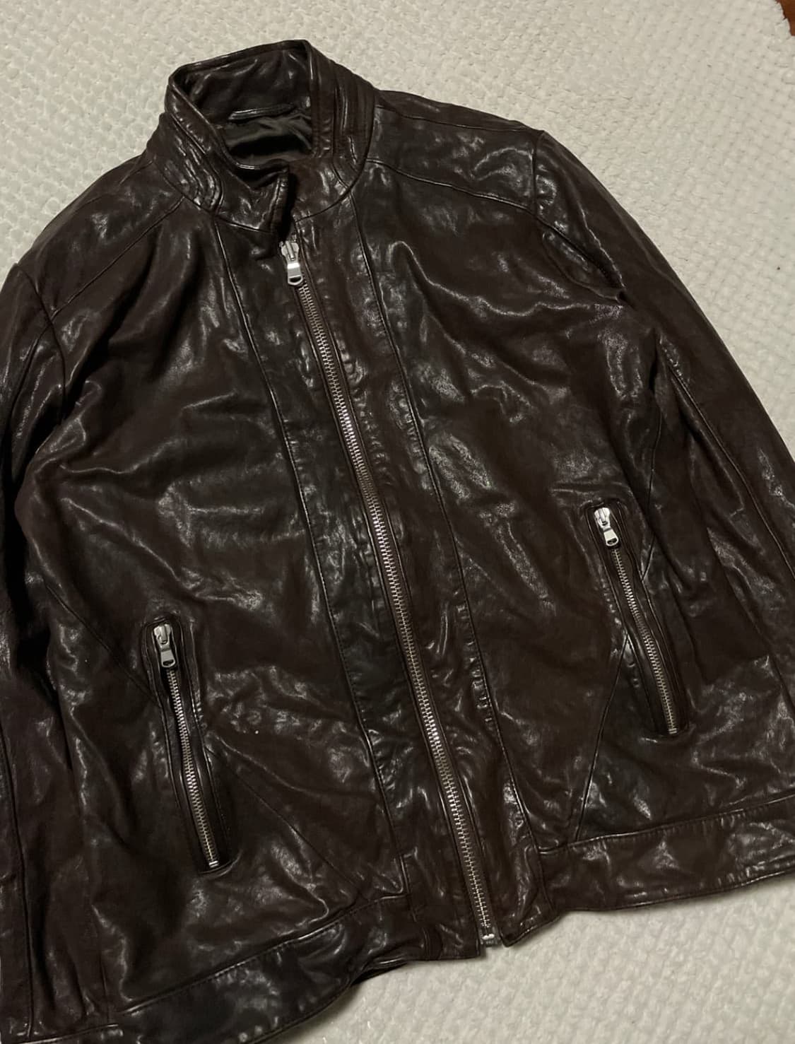 램스킨 다크브라운 양가죽레더자켓 상품이미지8