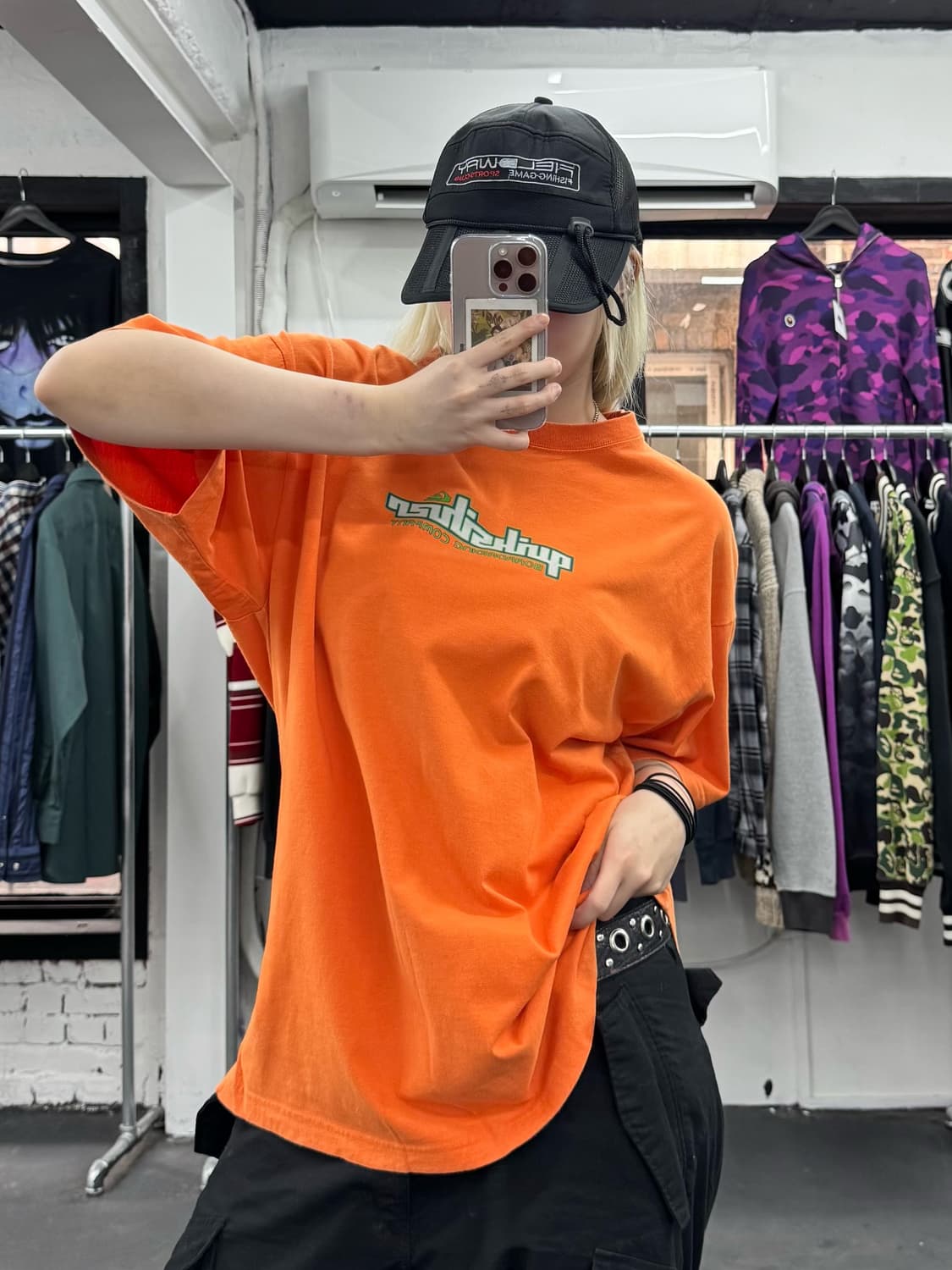 Quiksliver 퀵실버 빅로고 오렌지 티셔츠 상품이미지1