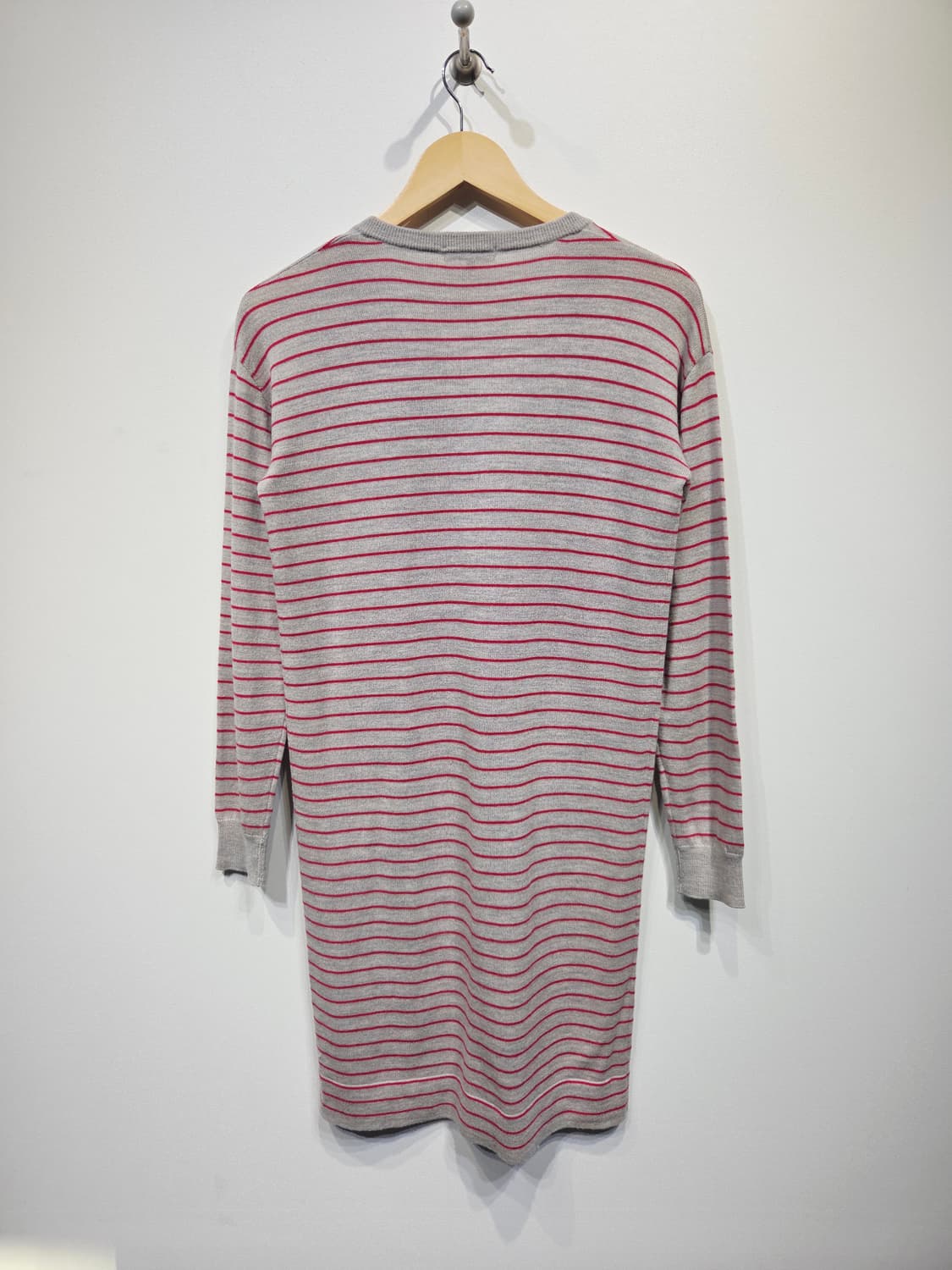 라코스테 브이넥 스트라이프 울 롱 니트/원피스 상품이미지5