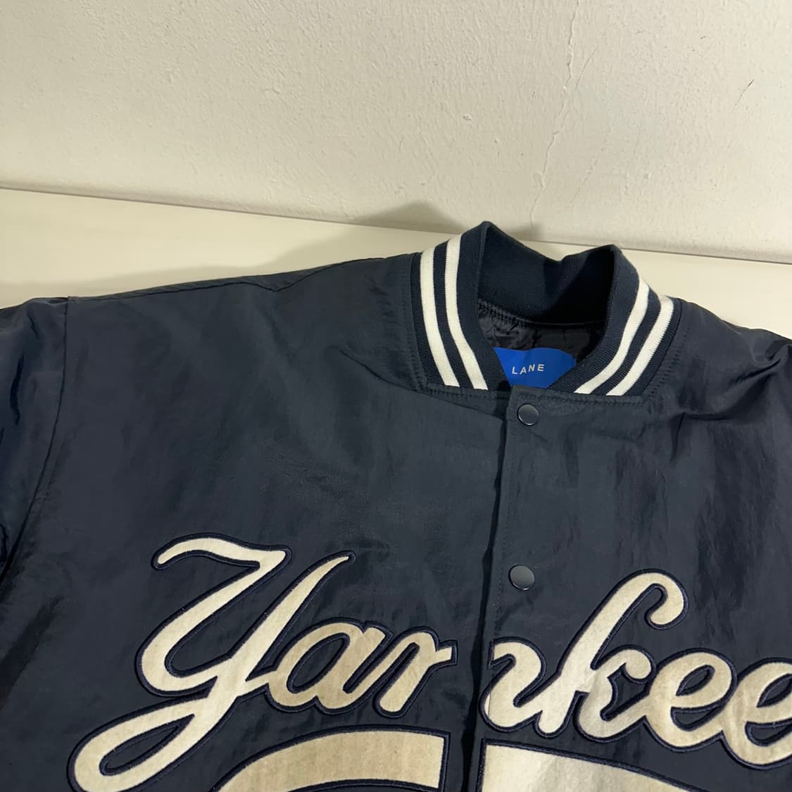 FREE VTG 다크네이비 MLB 뉴욕양키즈 야구점퍼 바시티자켓 상품이미지4