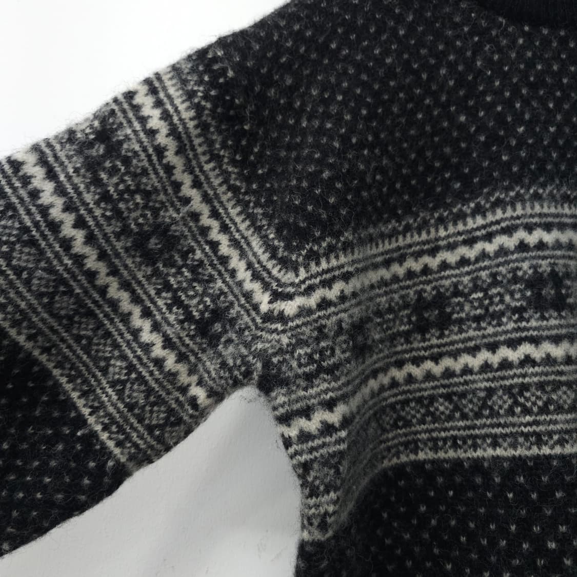 모 100% 블랙 노르딕 니트 상품이미지5