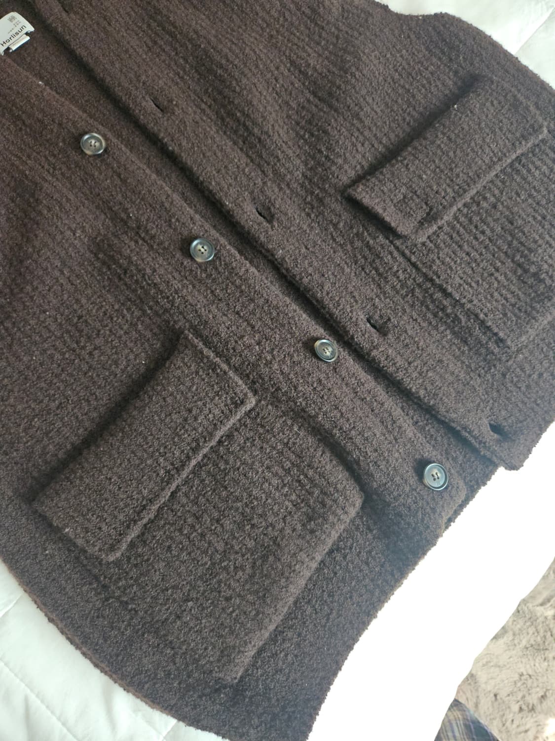 홀리선 아콘 버클 후디 니트 가디건 브라운 상품이미지4