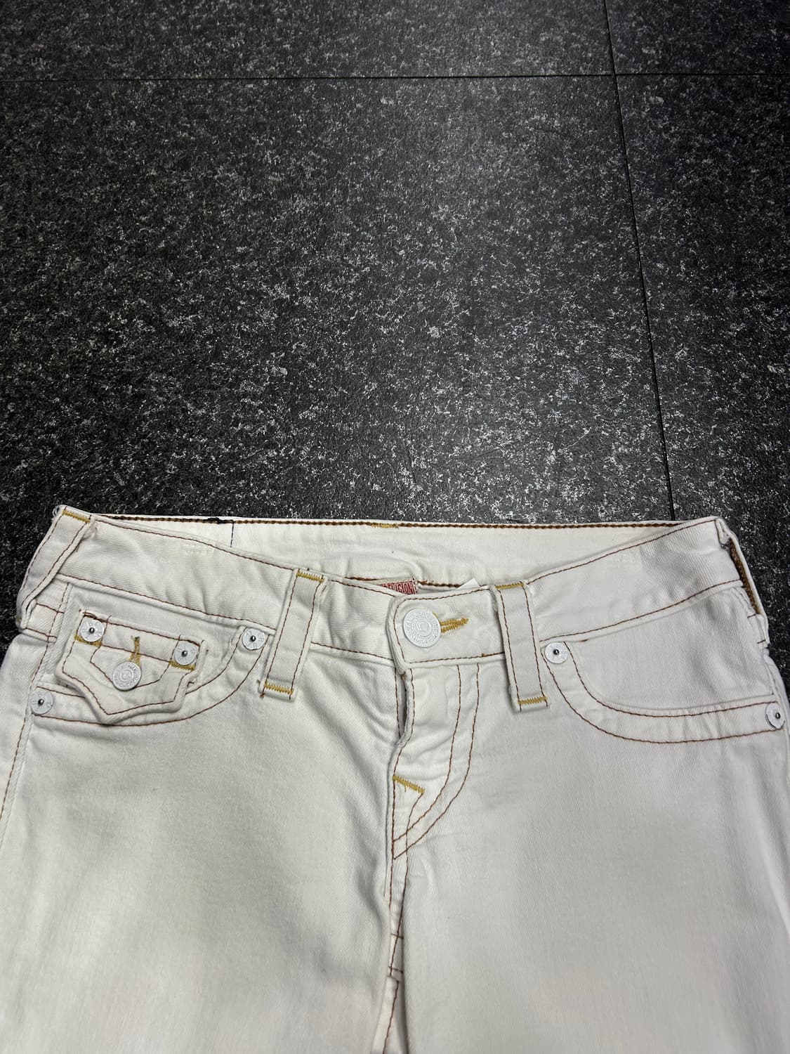 트루릴리젼 스티치 화이트 팬츠 스키니진 여성 25인치 상품이미지5