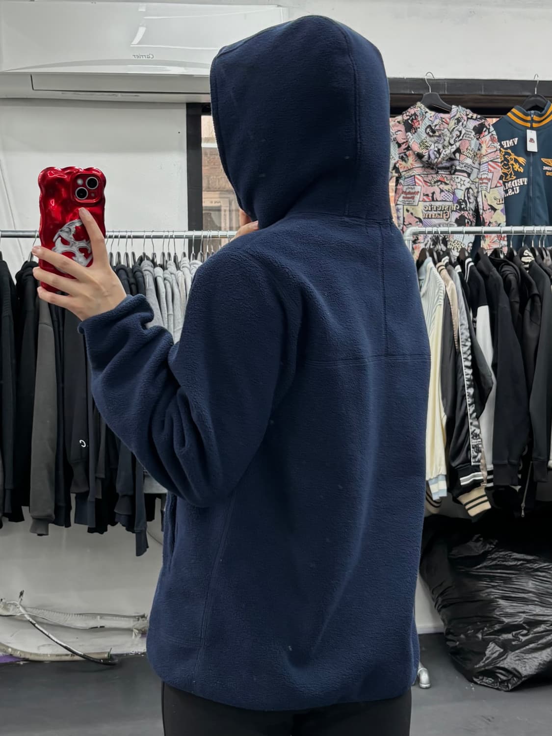 베이프 원포인트 플리스 후드자켓 상품이미지4