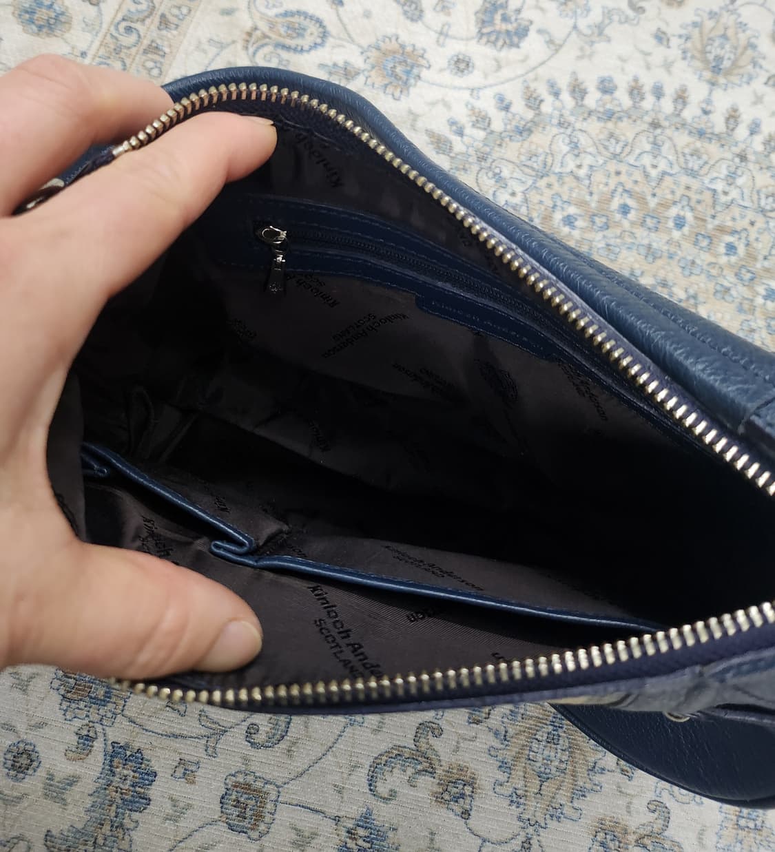 킨록 앤더슨  네이비 체크 숄더백 상품이미지6