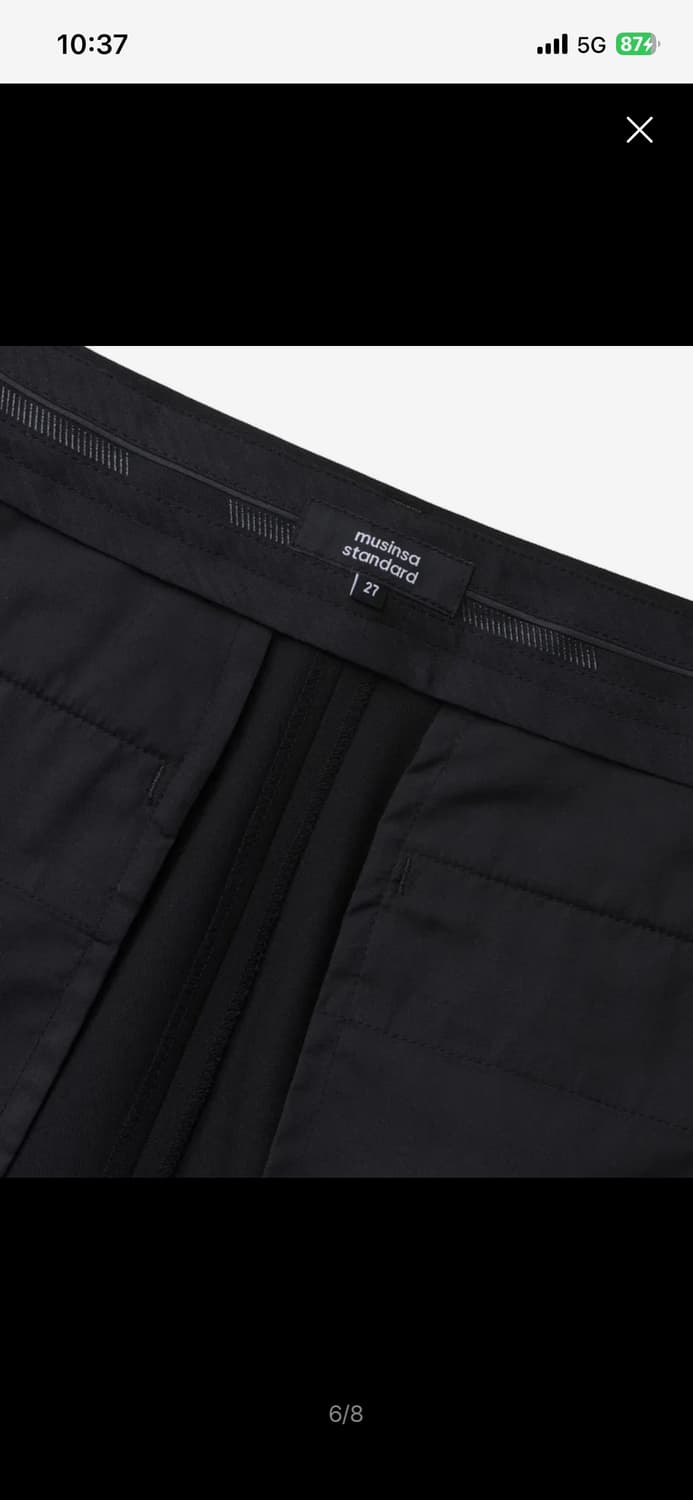 [무신사 스탠다드 우먼]우먼즈 쓰리 턱 세미 벌룬 슬랙스 [블랙] 상품이미지3