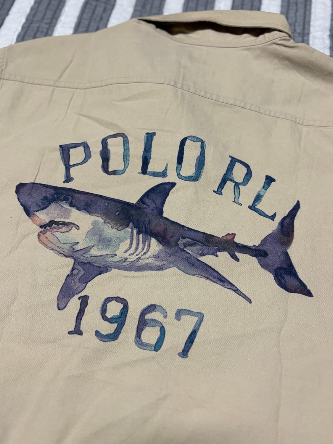 90s 빈티지 폴로 랄프로렌 OCEAN CAMP 피싱 반팔 셔츠 상품이미지5
