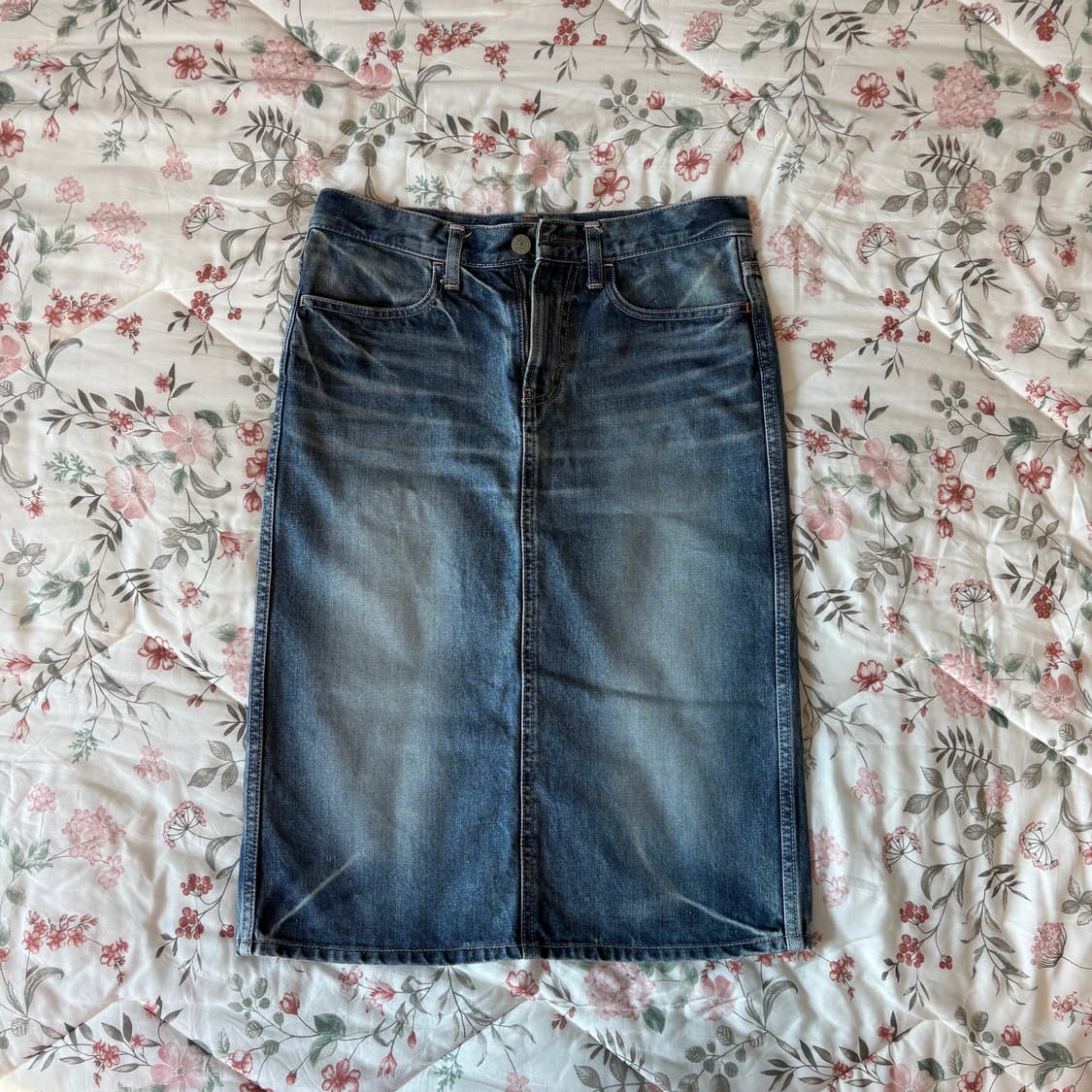 데님 미디 스커트 모리걸 상품이미지2