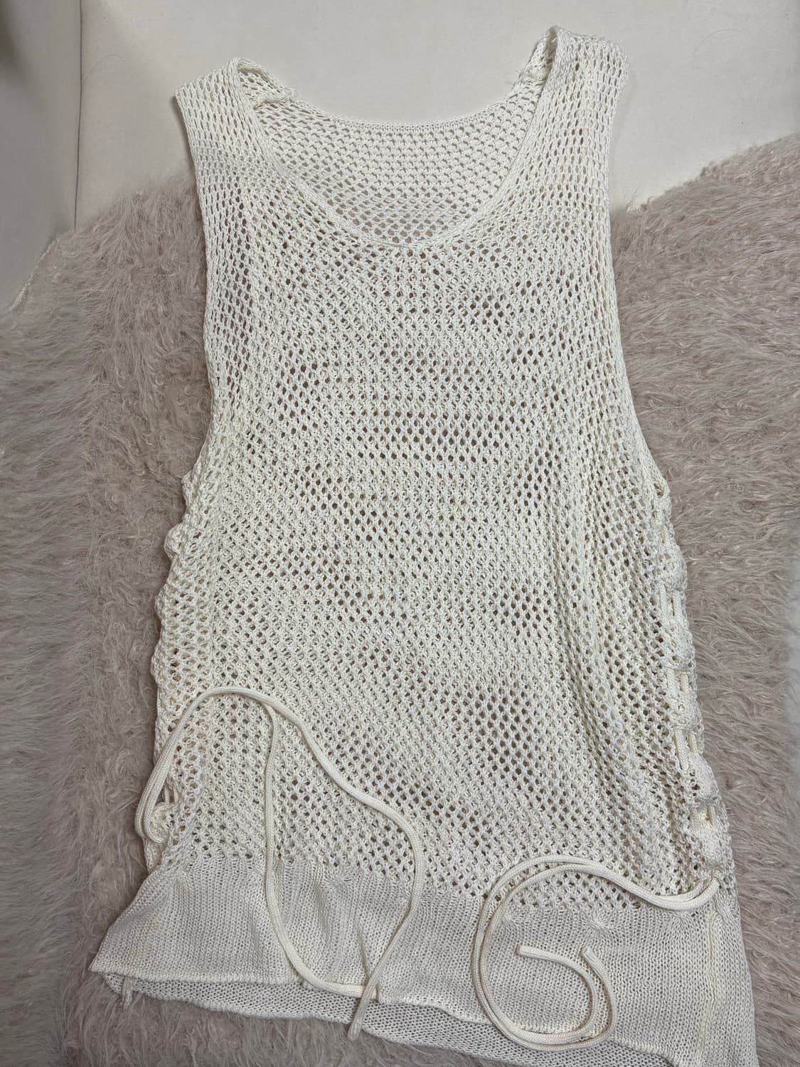 Sleeveless Knit Mesh Top 상품이미지1