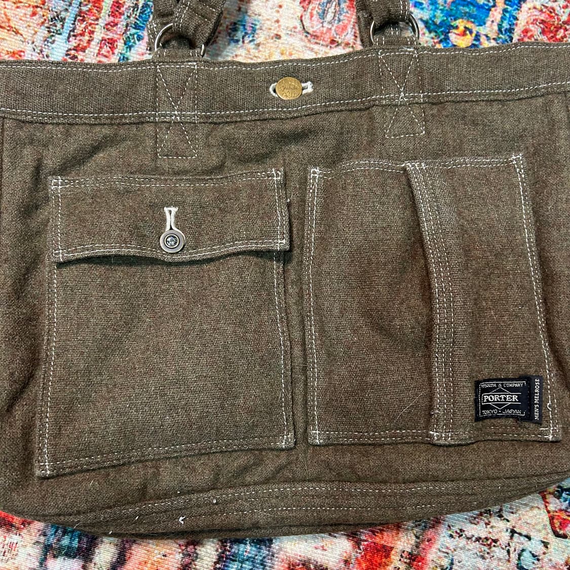 [OS] ✨유일매물✨ 요시다 포터x맨즈 맬로즈 리버시블 울 핸드백 상품이미지6