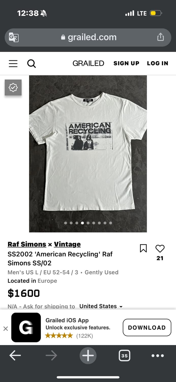 라프시몬스 02SS AMERICAN RECYCLING 반팔 티셔츠 상품이미지9