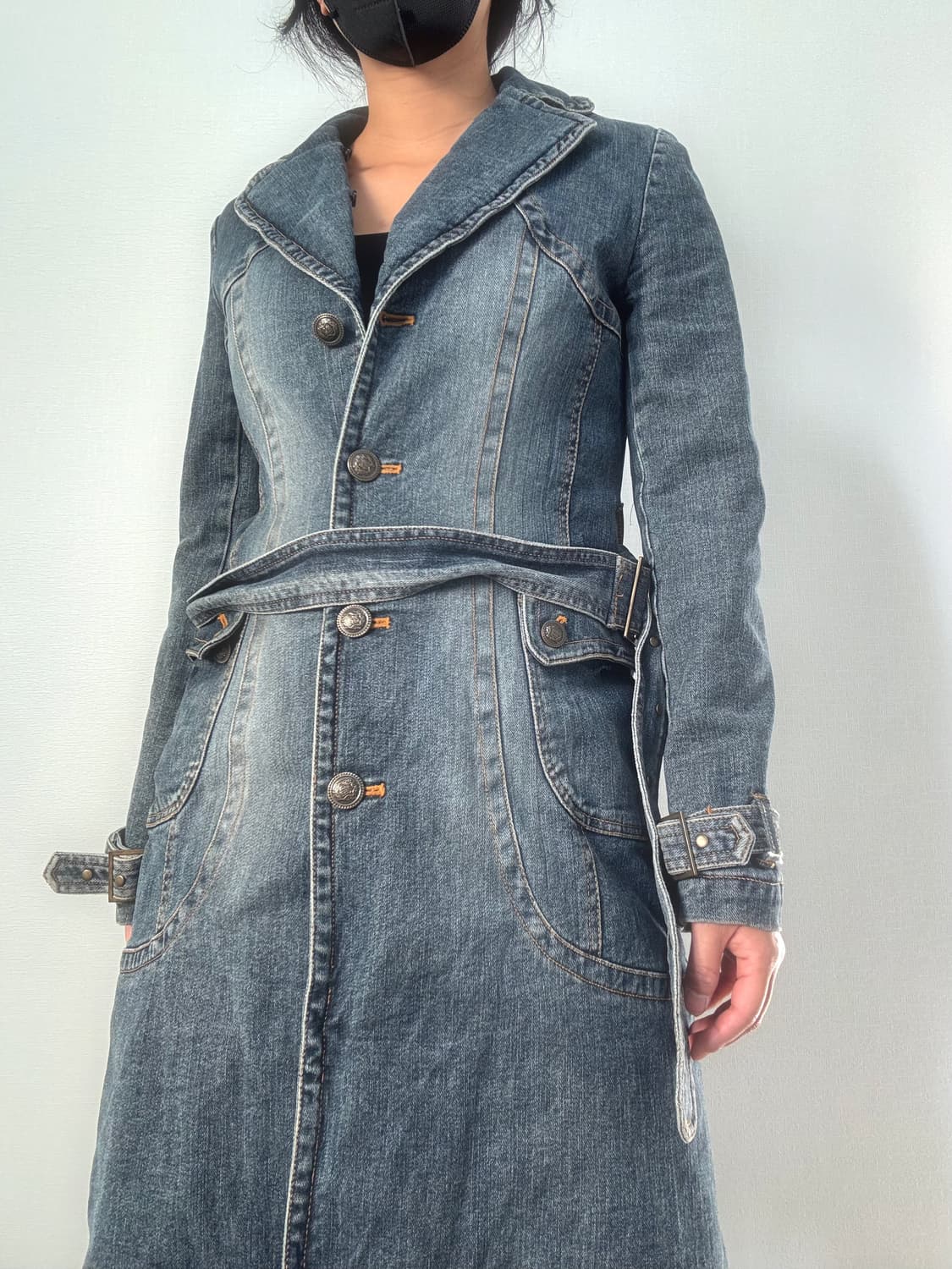 웨스턴 크롭 롱코트 상품이미지3