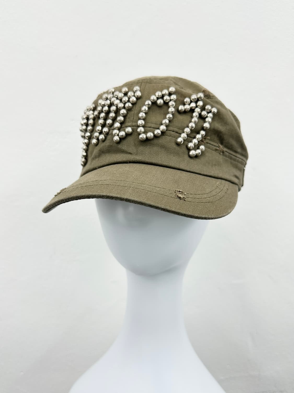 Vintage khaki cubic point cap  상품이미지4