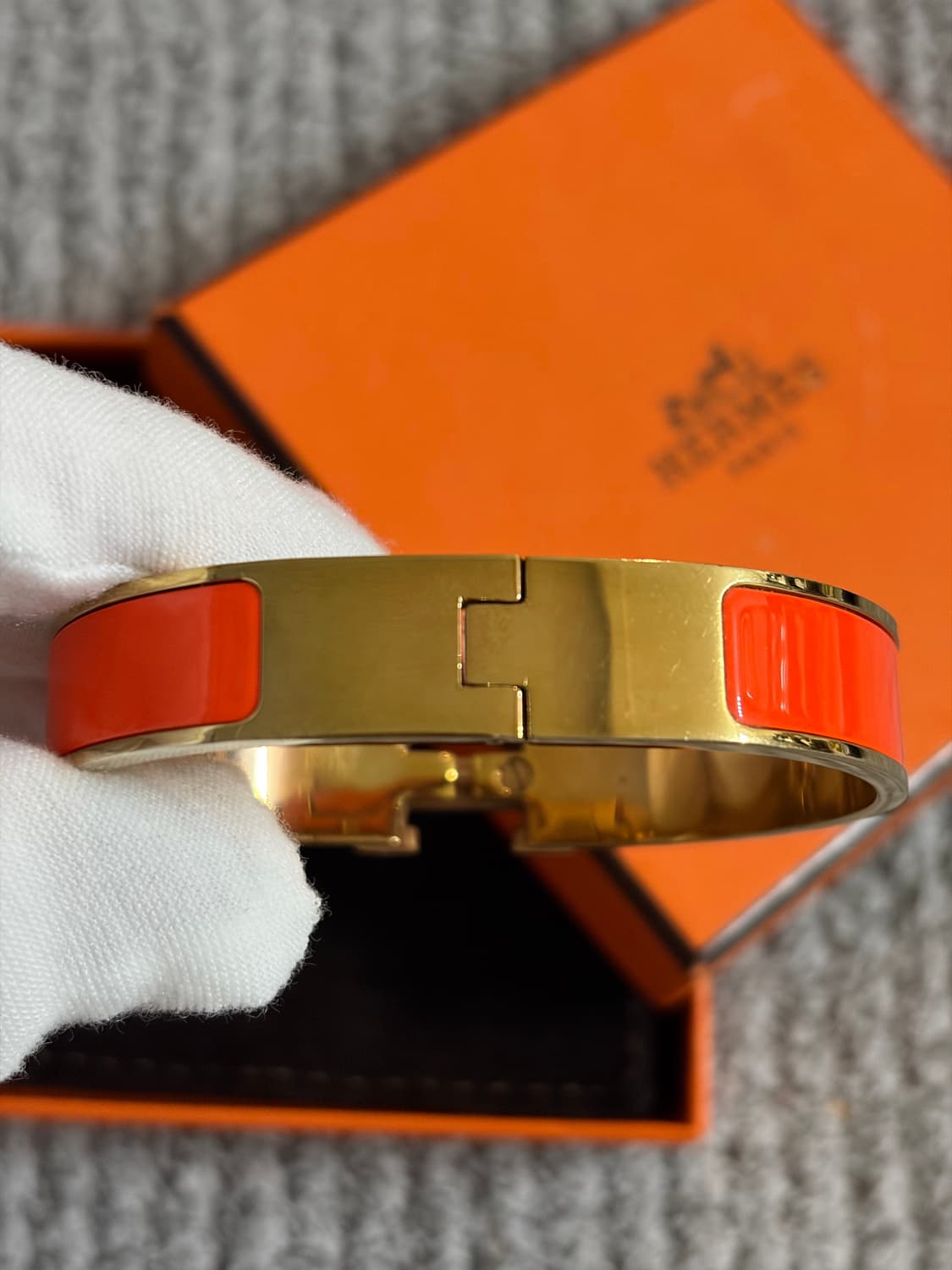 (새상품급) 에르메스 클릭아슈 팔찌 PM오렌지 상품이미지3