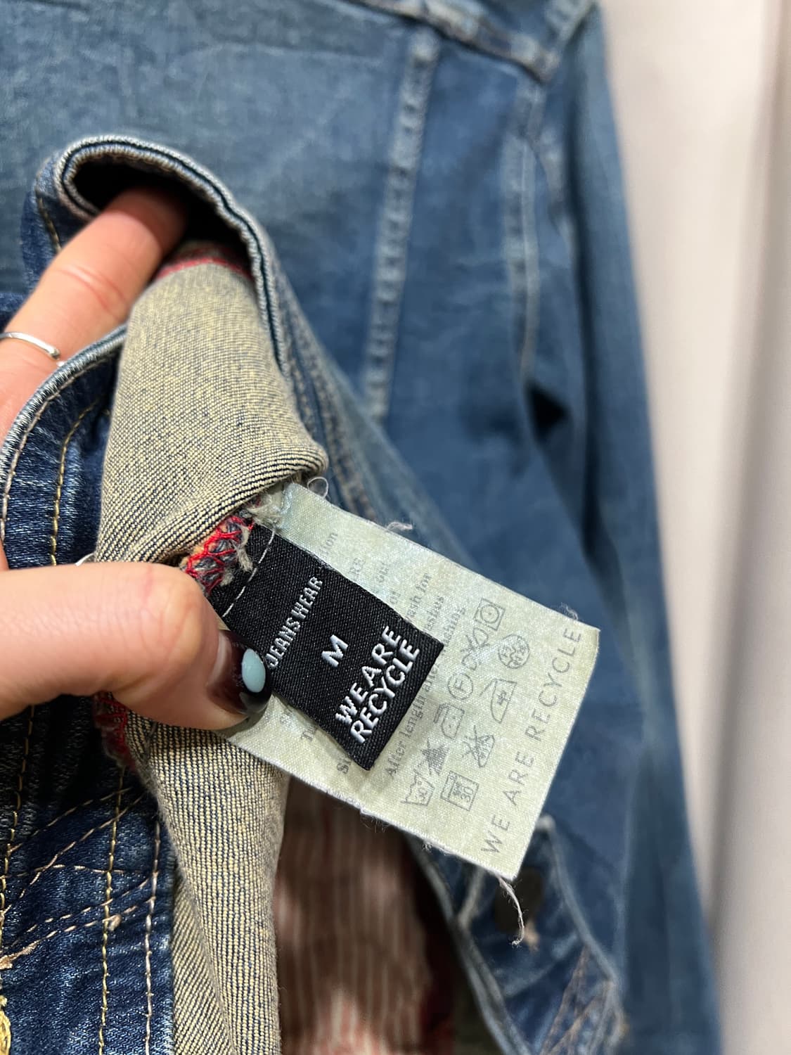 리사이클 오리지널데님 플라워 자수 데님 트러커 자켓 상품이미지6