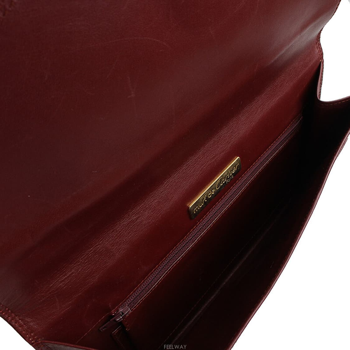 까르띠에 해피 버건디 레더 엔벨롭 클러치백 상품이미지5