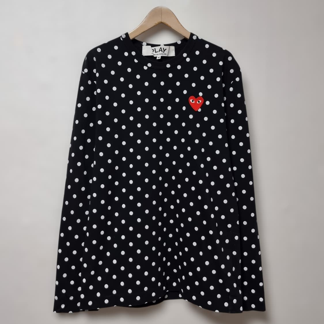 꼼데가르송 폴카 닷 레드 하트 롱슬리브 95 상품이미지1