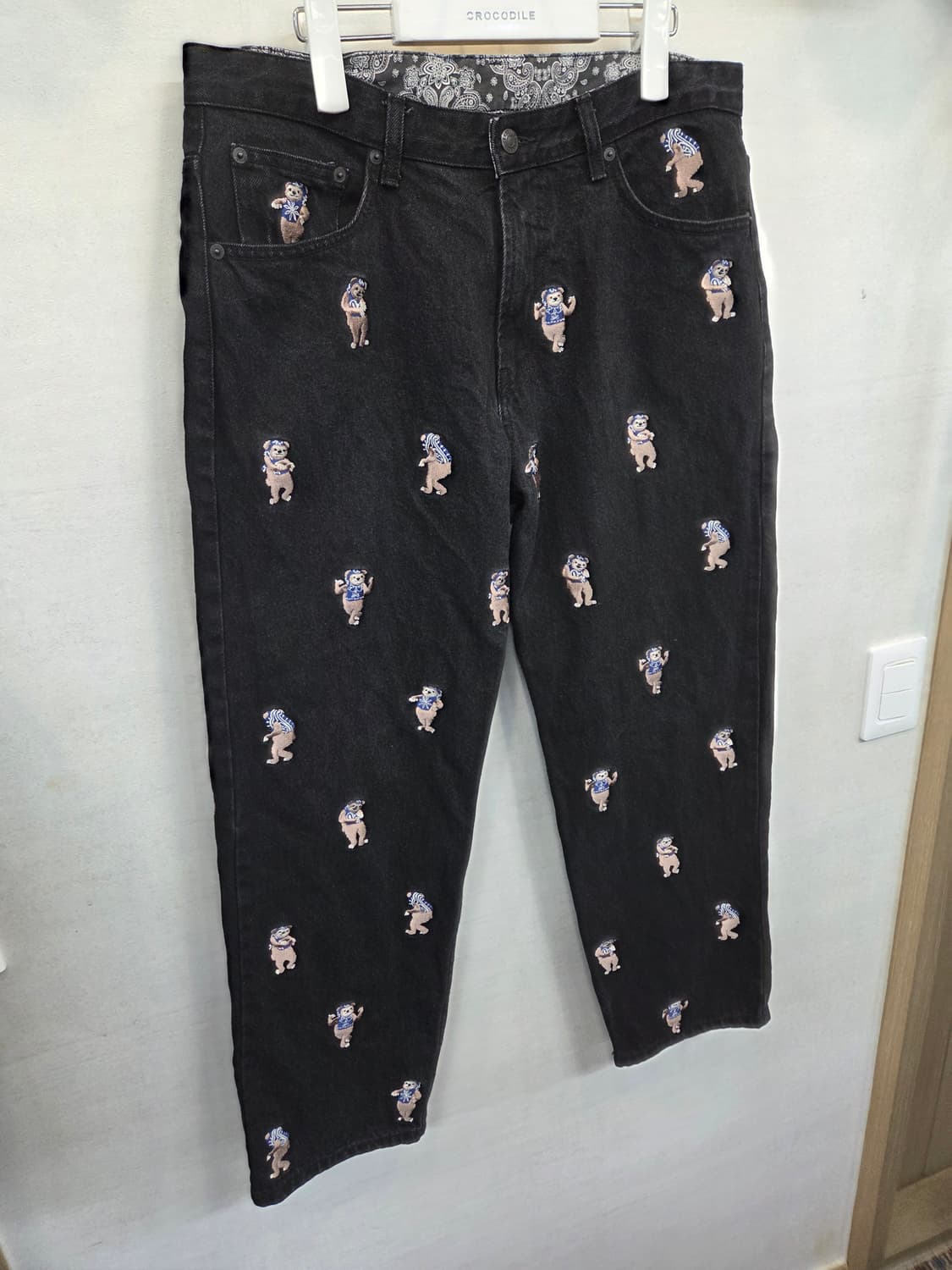 라퍼 멀티 베어 자수로고 데님팬츠 32 상품이미지5