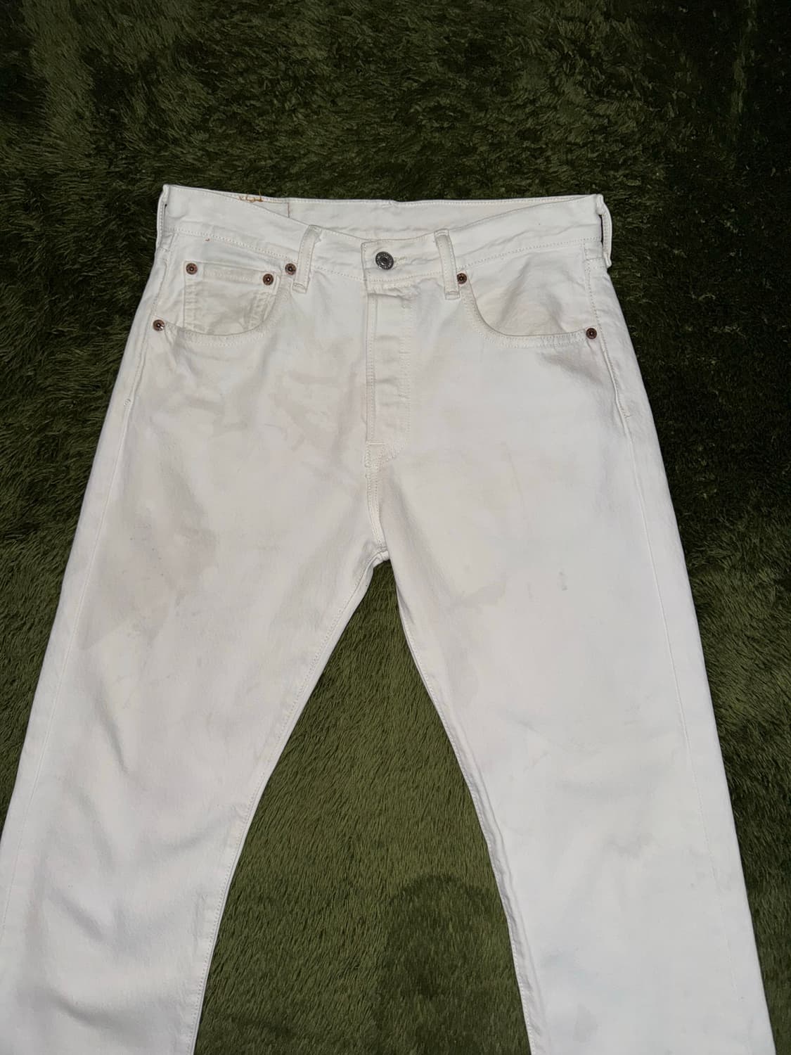 [W29/L32] 리바이스 501 블랭크 탭 워싱 데님 팬츠 화이트 상품이미지4