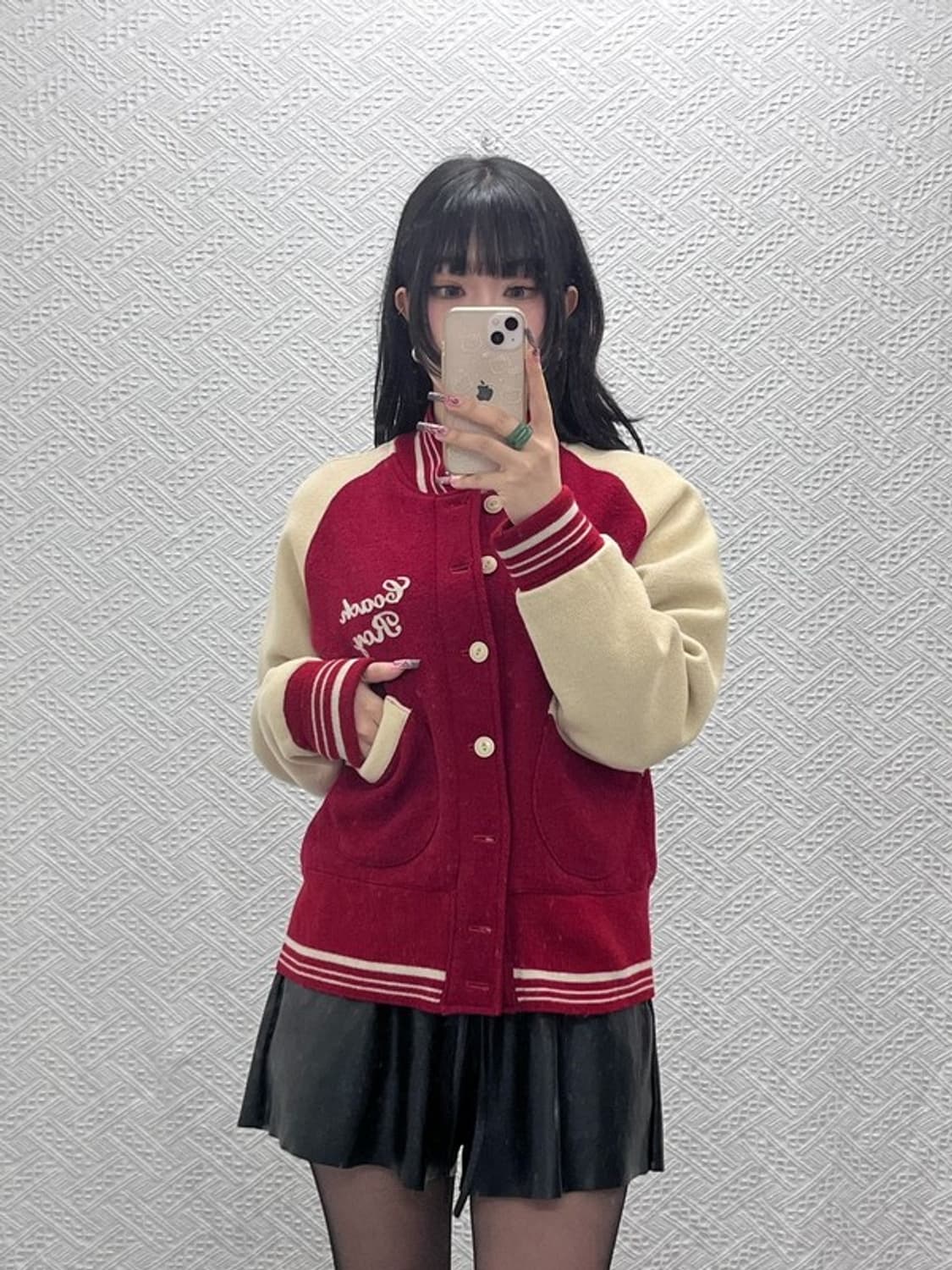 빈티지 레트로 하이틴 00's 버건디 울 바시티 자켓 M C11635 상품이미지2