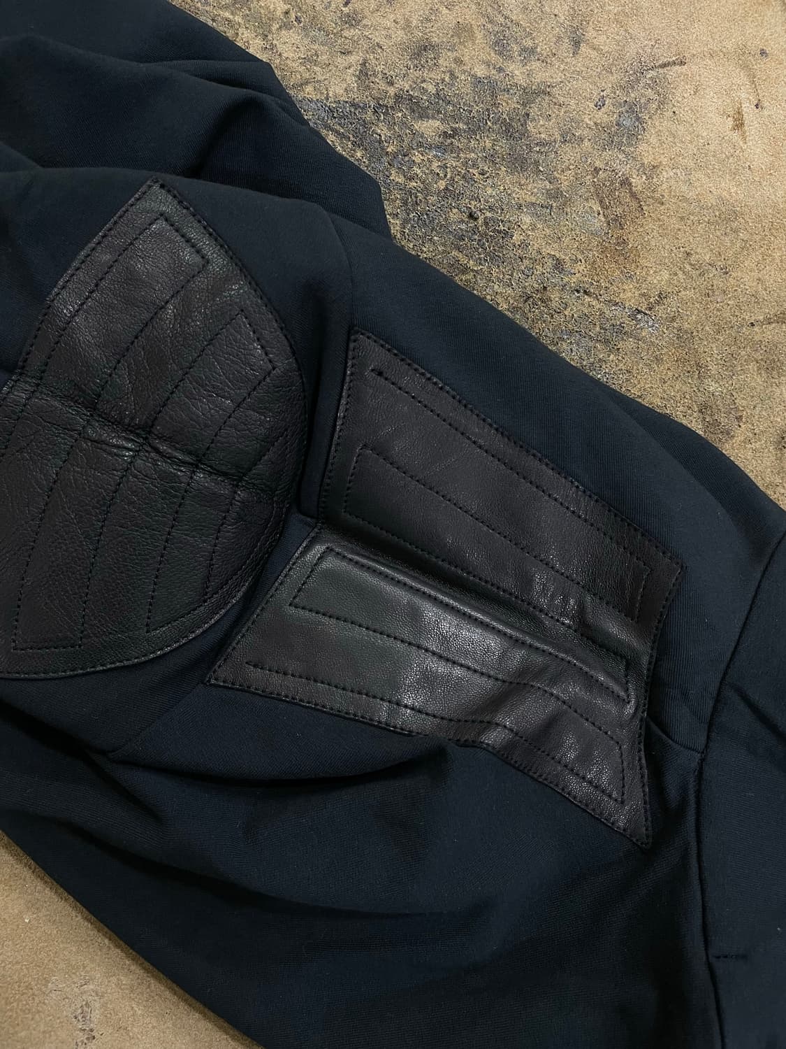 폴로랄프로렌(블랙라벨)/블랙 양가죽매치 하프집업(M) 상품이미지4