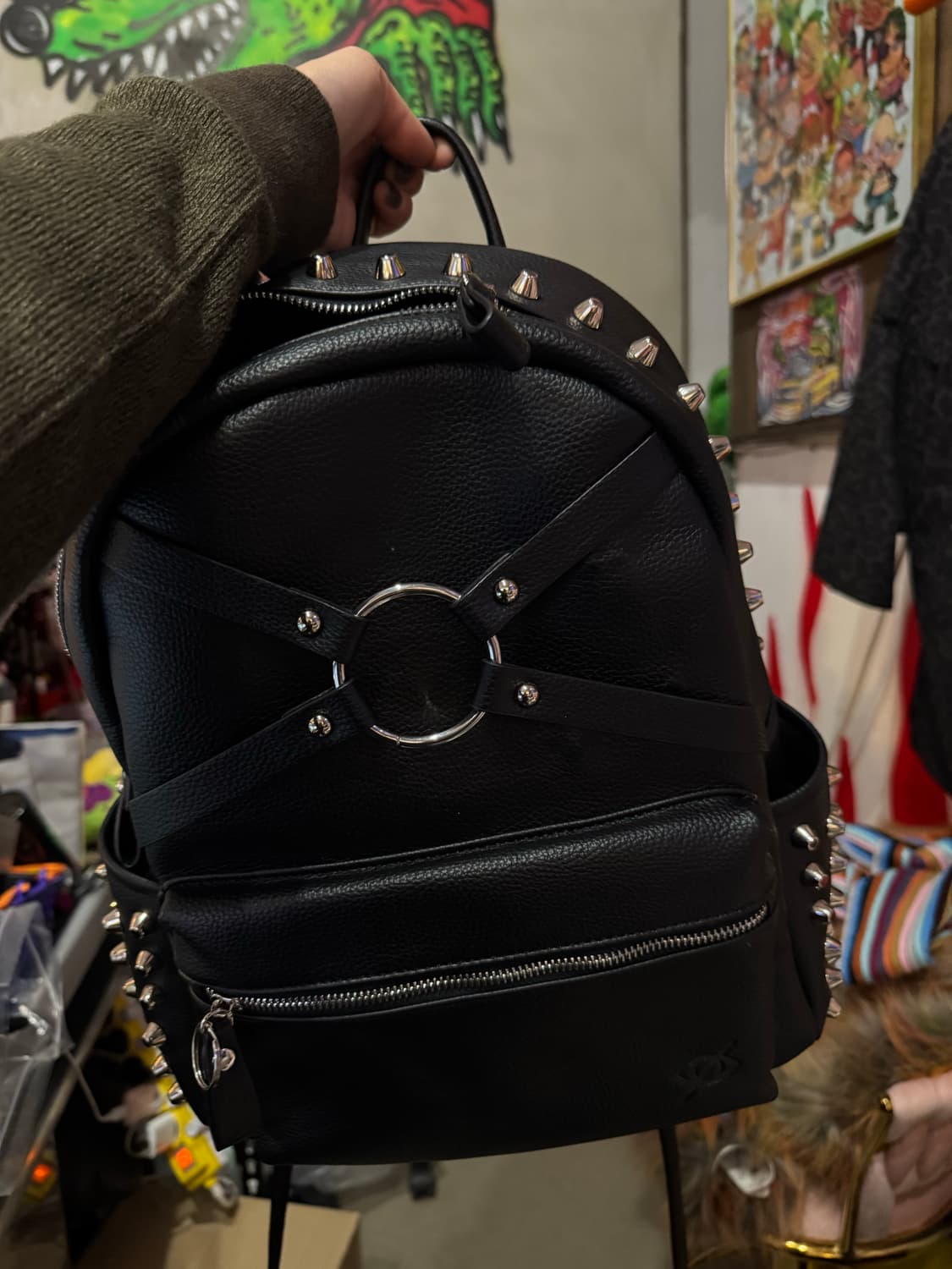 KRY 지뢰 락펑크 락시크 레더 백팩 가방 상품이미지1