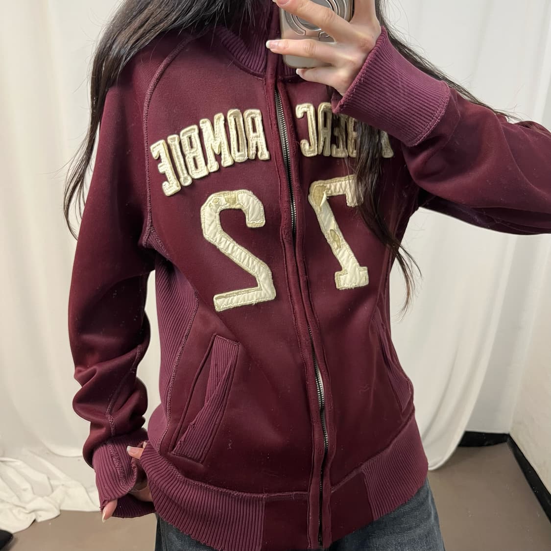 Abercrombie Burgundy Track Jacket 상품이미지3