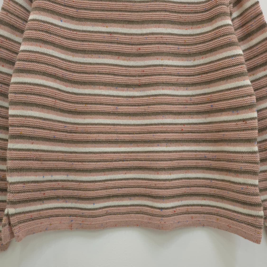 울 혼방 네프 핑크브라운 스트라이프 니트 상품이미지4