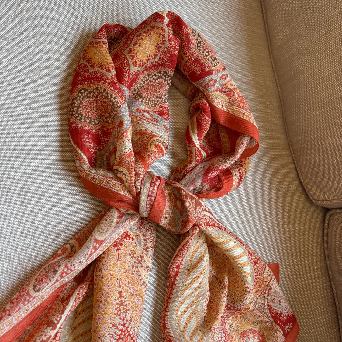 닥스(DAKS) 페이즐리 울 실크 혼방 스카프 머플러 상품이미지9