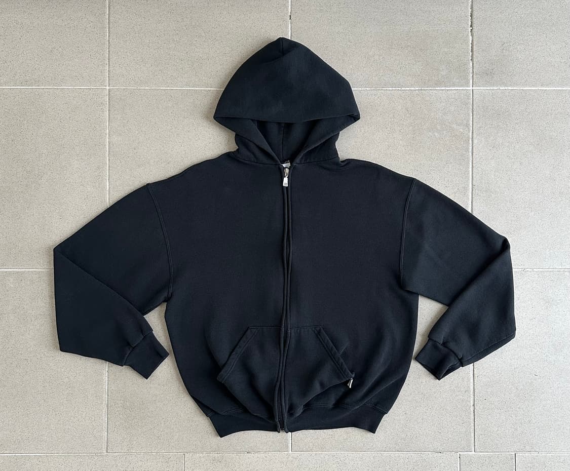 90s 빈티지 러셀 후드집업 블랙 M 상품이미지1