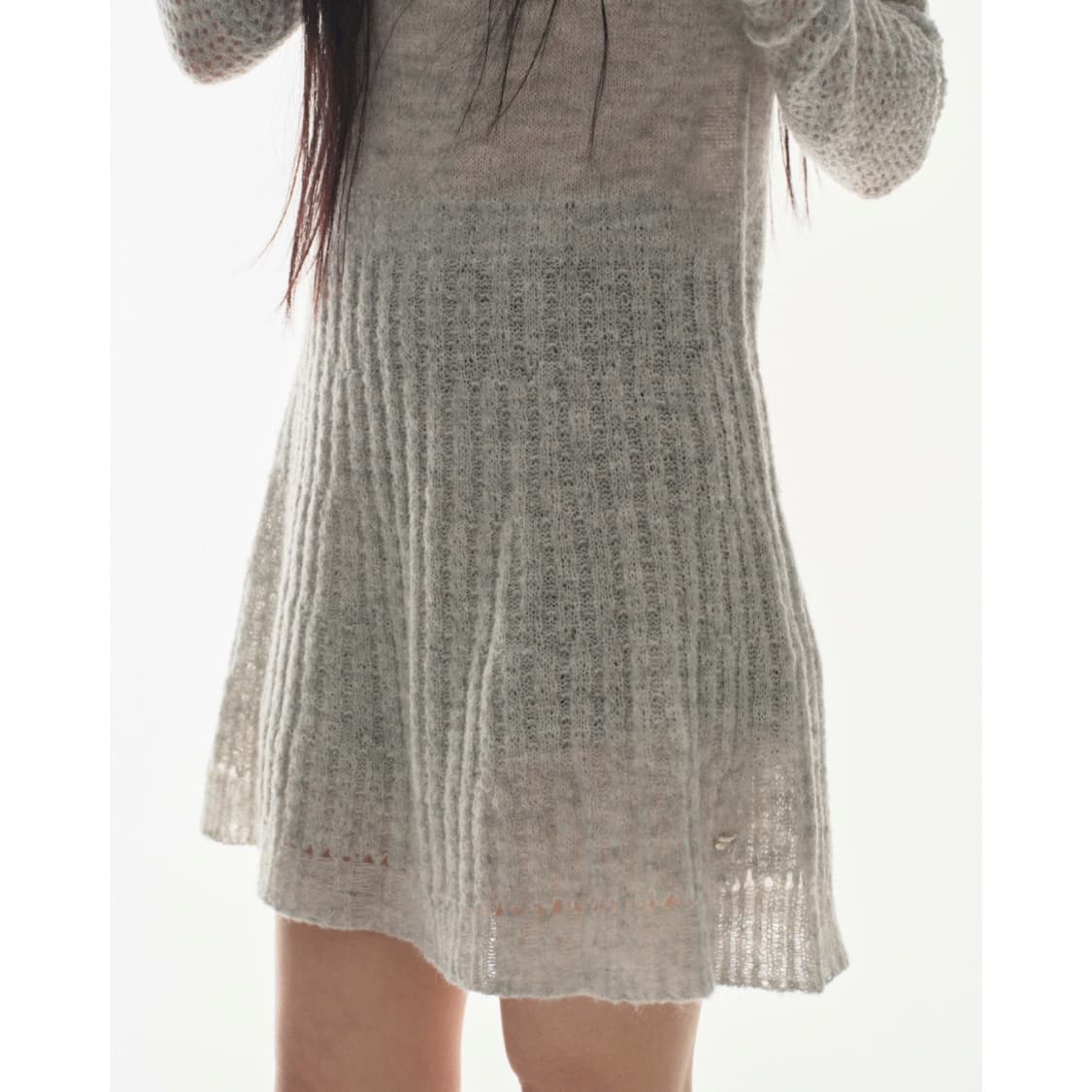 코이세이오 소프트 벨 니트 원피스 라이트 그레이 드레스 상품이미지9
