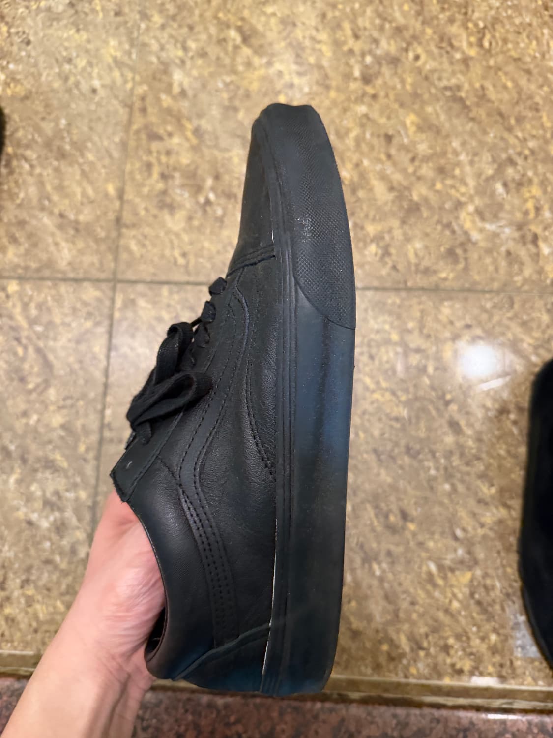 반스 올드스쿨 올블랙 레더 290 상품이미지4