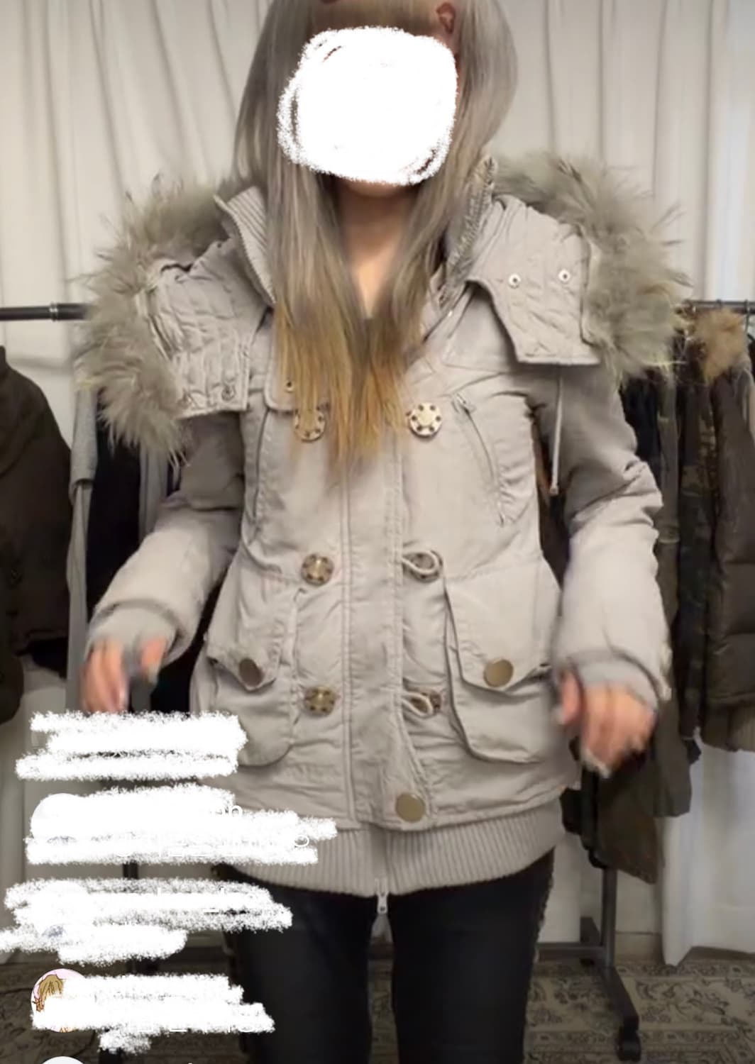 SLY 슬레이 슬라이 y2k v- kei 퍼후드 점퍼 상품이미지2